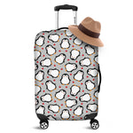 Red Heart And Penguin Pattern Print Luggage Cover