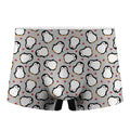 Red Heart And Penguin Pattern Print Men's Boxer Briefs