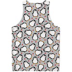 Red Heart And Penguin Pattern Print Men's Tank Top