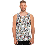 Red Heart And Penguin Pattern Print Men's Tank Top
