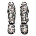 Red Heart And Penguin Pattern Print Muay Thai Shin Guards