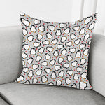 Red Heart And Penguin Pattern Print Pillow Cover
