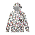Red Heart And Penguin Pattern Print Pullover Hoodie