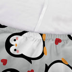 Red Heart And Penguin Pattern Print Sofa Cover