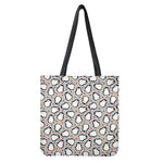 Red Heart And Penguin Pattern Print Tote Bag