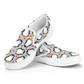 Red Heart And Penguin Pattern Print White Slip On Sneakers