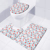 Red Heart Balloon Pattern Print 3 Piece Bath Mat Set