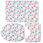 Red Heart Balloon Pattern Print 3 Piece Bath Mat Set