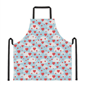 Red Heart Balloon Pattern Print Apron