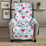 Red Heart Balloon Pattern Print Armchair Protector