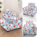 Red Heart Balloon Pattern Print Armchair Slipcover