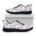 Red Heart Balloon Pattern Print Black Running Shoes