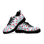 Red Heart Balloon Pattern Print Black Sneakers