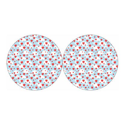 Red Heart Balloon Pattern Print Car Coasters