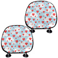 Red Heart Balloon Pattern Print Car Headrest Covers