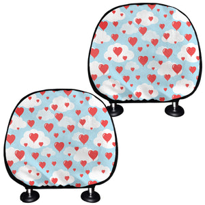 Red Heart Balloon Pattern Print Car Headrest Covers