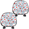 Red Heart Balloon Pattern Print Car Headrest Covers