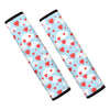 Red Heart Balloon Pattern Print Car Seat Belt Covers