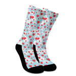 Red Heart Balloon Pattern Print Crew Socks