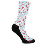 Red Heart Balloon Pattern Print Crew Socks