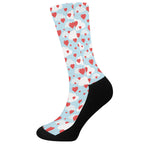 Red Heart Balloon Pattern Print Crew Socks