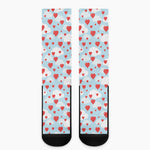 Red Heart Balloon Pattern Print Crew Socks