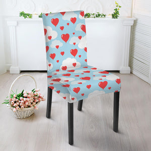 Red Heart Balloon Pattern Print Dining Chair Slipcover