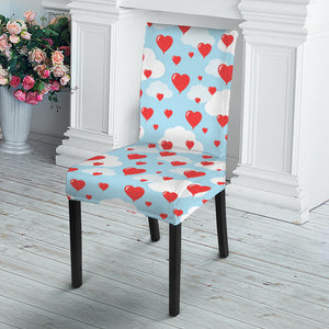 Red Heart Balloon Pattern Print Dining Chair Slipcover