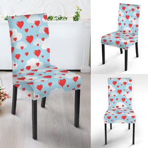 Red Heart Balloon Pattern Print Dining Chair Slipcover