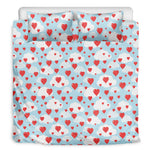 Red Heart Balloon Pattern Print Duvet Cover Bedding Set