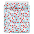 Red Heart Balloon Pattern Print Duvet Cover Bedding Set