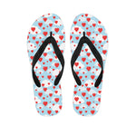 Red Heart Balloon Pattern Print Flip Flops