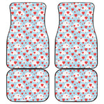 Red Heart Balloon Pattern Print Front and Back Car Floor Mats