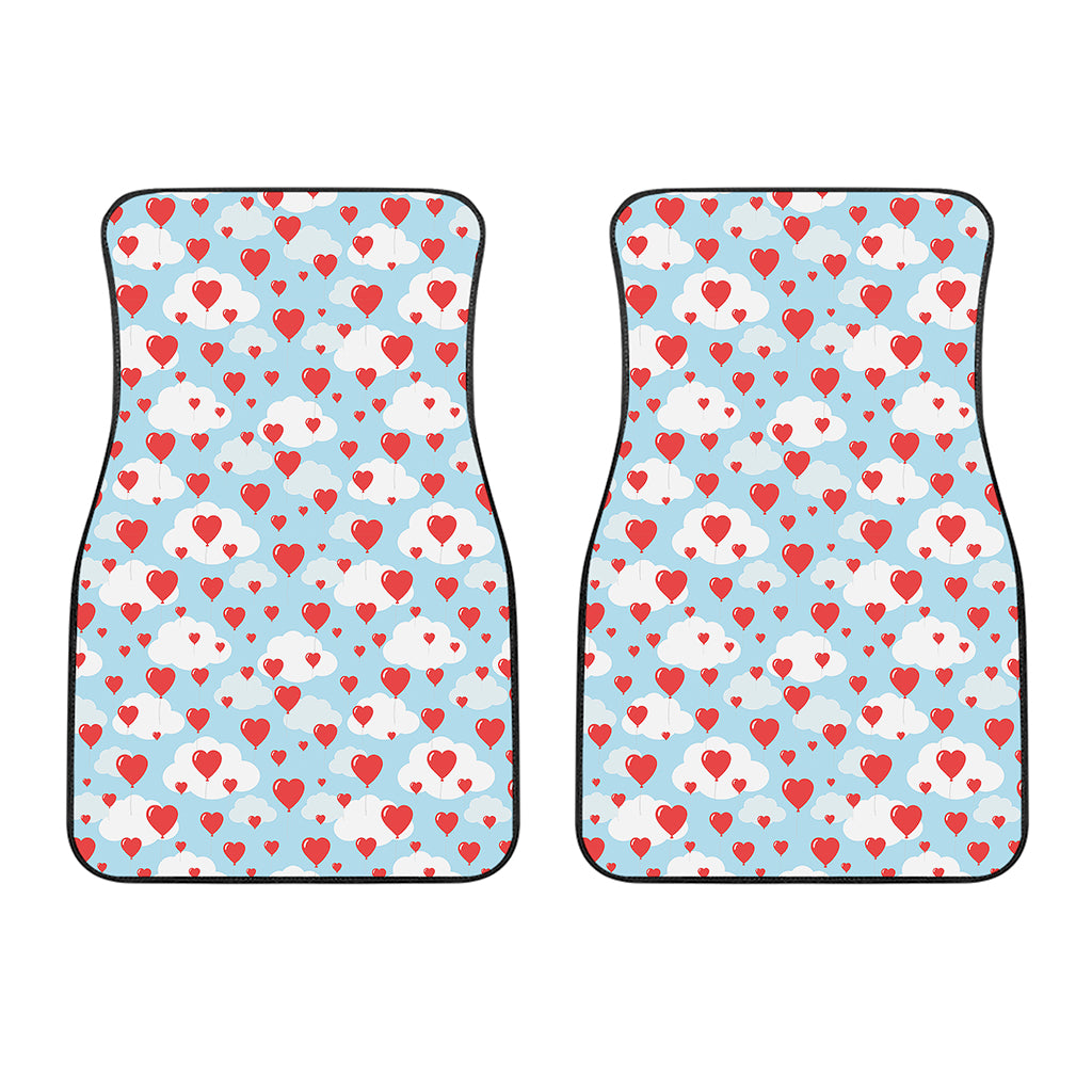 Red Heart Balloon Pattern Print Front Car Floor Mats