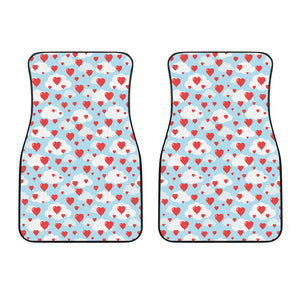 Red Heart Balloon Pattern Print Front Car Floor Mats