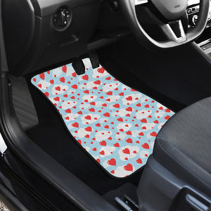 Red Heart Balloon Pattern Print Front Car Floor Mats