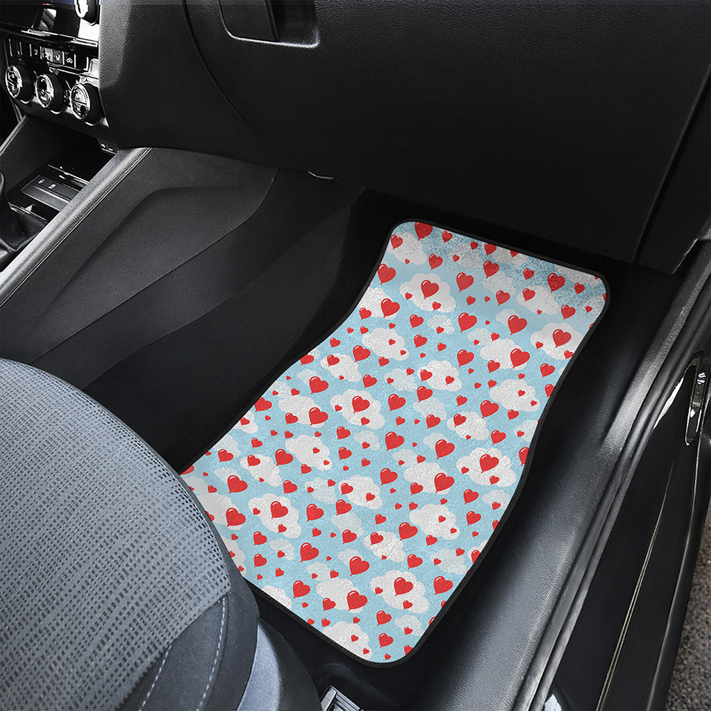 Red Heart Balloon Pattern Print Front Car Floor Mats