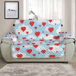 Red Heart Balloon Pattern Print Half Sofa Protector