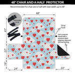 Red Heart Balloon Pattern Print Half Sofa Protector