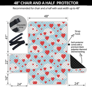 Red Heart Balloon Pattern Print Half Sofa Protector