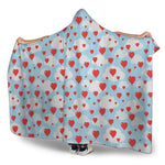 Red Heart Balloon Pattern Print Hooded Blanket