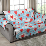 Red Heart Balloon Pattern Print Loveseat Protector