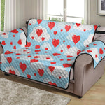 Red Heart Balloon Pattern Print Loveseat Protector