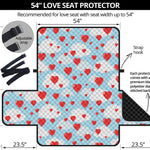 Red Heart Balloon Pattern Print Loveseat Protector