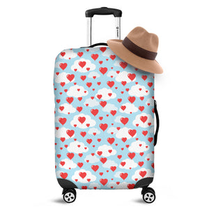 Red Heart Balloon Pattern Print Luggage Cover