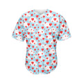 Red Heart Balloon Pattern Print Men's Baseball Jersey