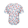 Red Heart Balloon Pattern Print Men's Baseball Jersey