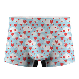 Red Heart Balloon Pattern Print Men's Boxer Briefs