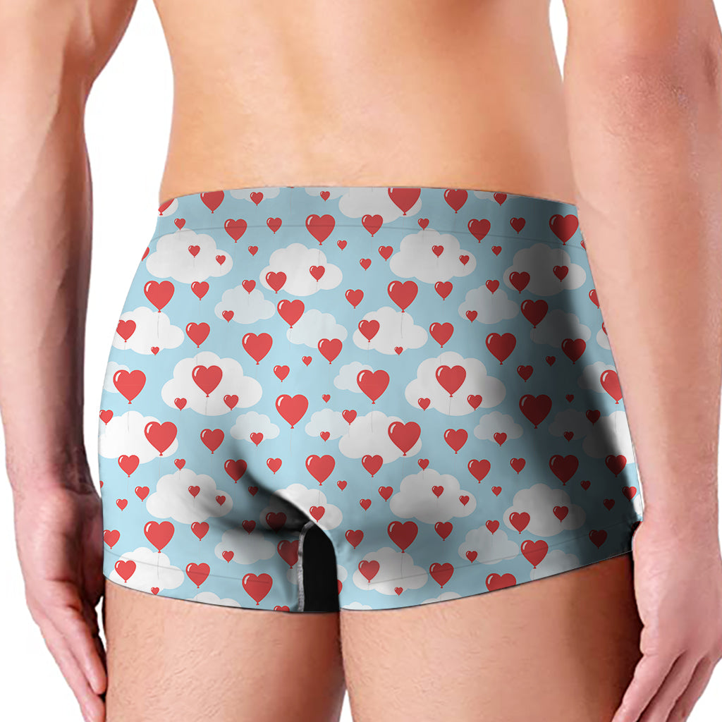 Red Heart Balloon Pattern Print Men's Boxer Briefs