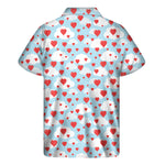 Red Heart Balloon Pattern Print Men's Short Sleeve Shirt